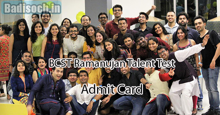 BCST Ramanujan Talent Test Admit Card
