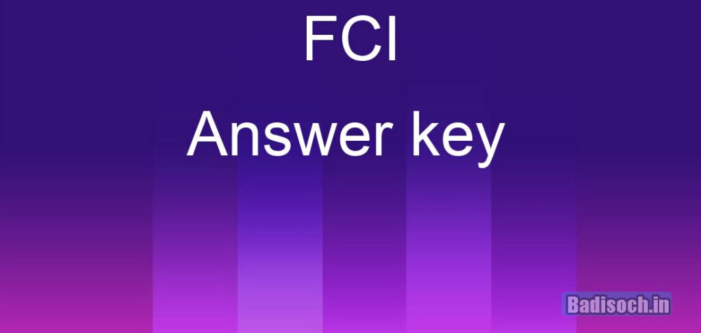FCI Grade 3 Answer Key