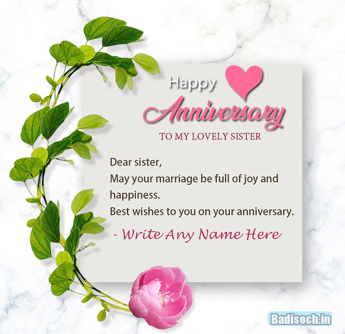 Happy Wedding Anniversary Wishes to Sister 