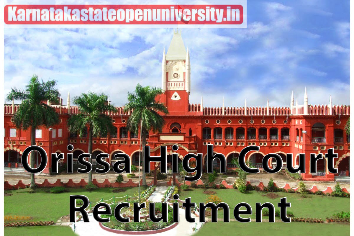 Orissa High Court Recruitment 2024 Notif Badisoch
