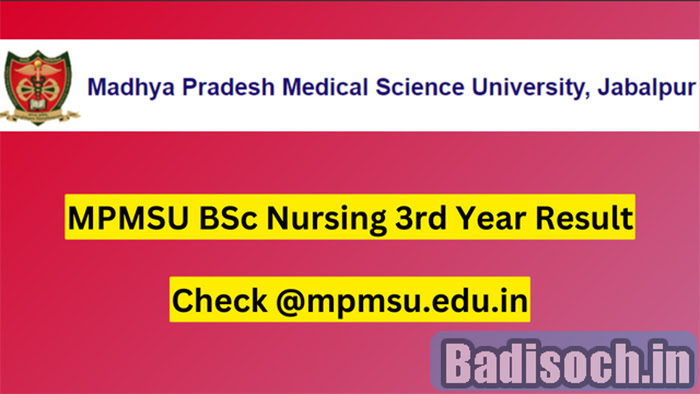 MPMSU BSc Nursing 3rd Year Result