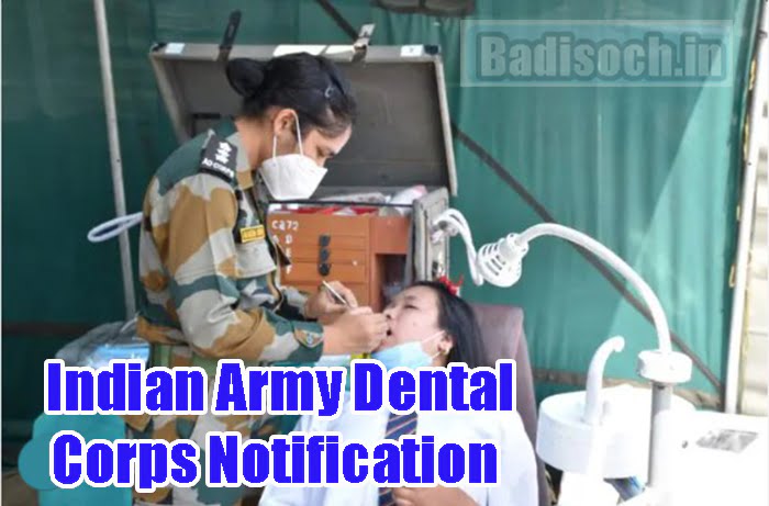 Indian Army Dental Corps Notification 2023